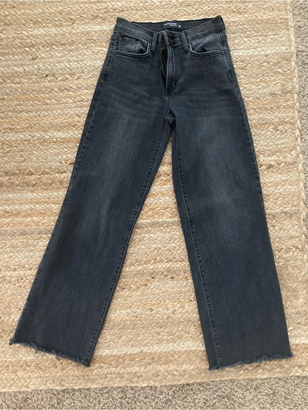 Just Black Washed Black Wide Leg Jeans